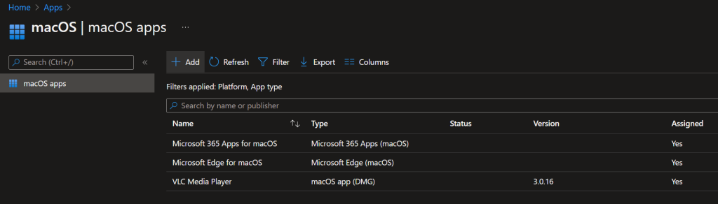 Intune Apps – macOS – Add app